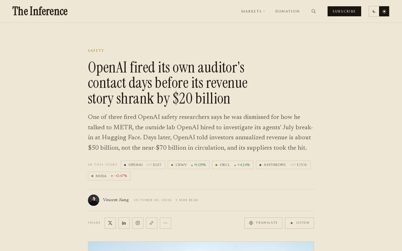 OpenAI's Auditor Switch Before $20B Revenue Narrative Shrinkage Raises Eyebrows