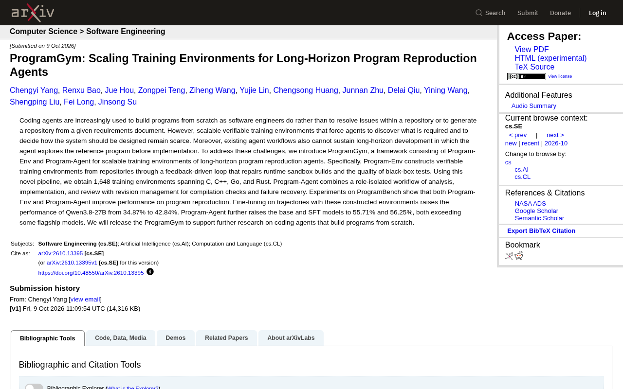 ProgramGym: A New Long-Horizon Training Framework for Building Programs from Scratch with AI