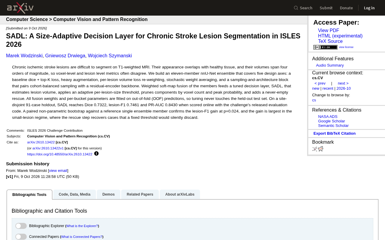 SADL: A Size-Adaptive Decision Layer for Chronic Stroke Lesion Segmentation in ISLES 2026