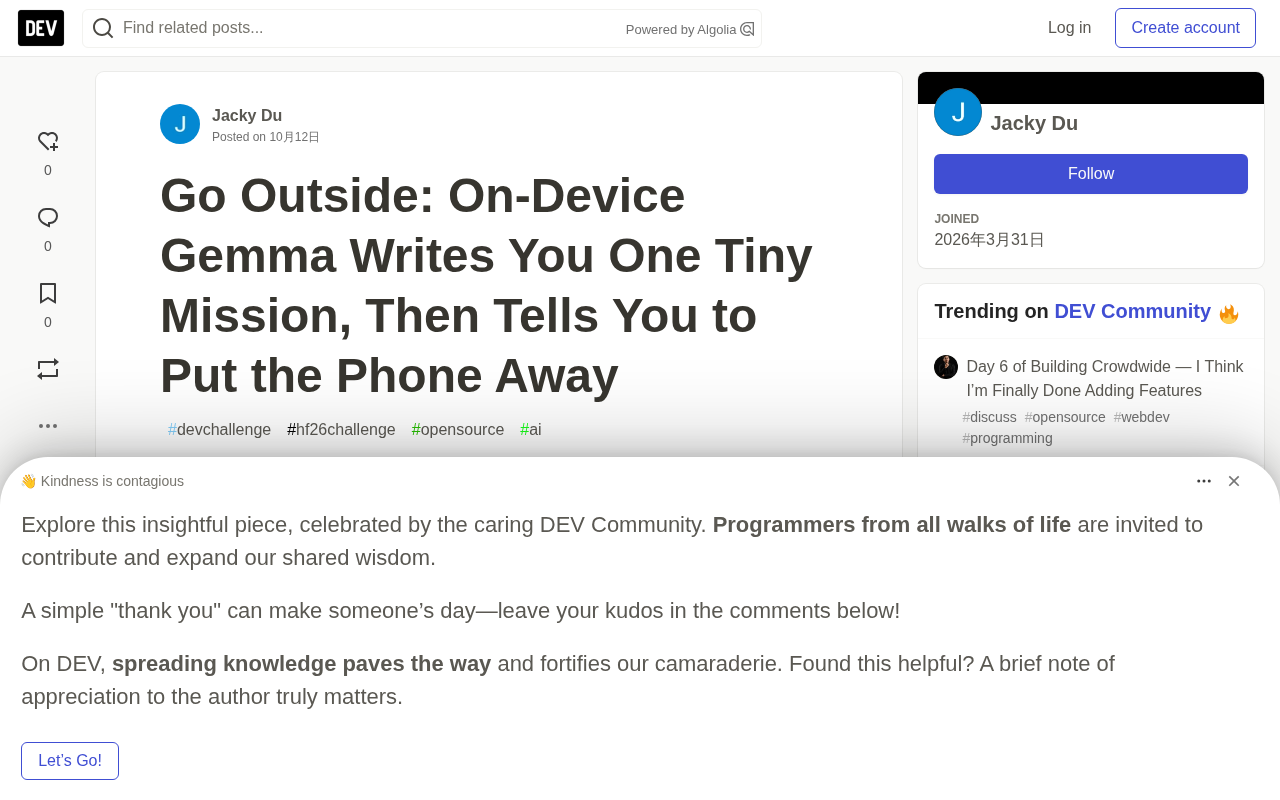 Running Gemma in the Browser: Go Outside Uses Local AI to Help You Put Down Your Phone
