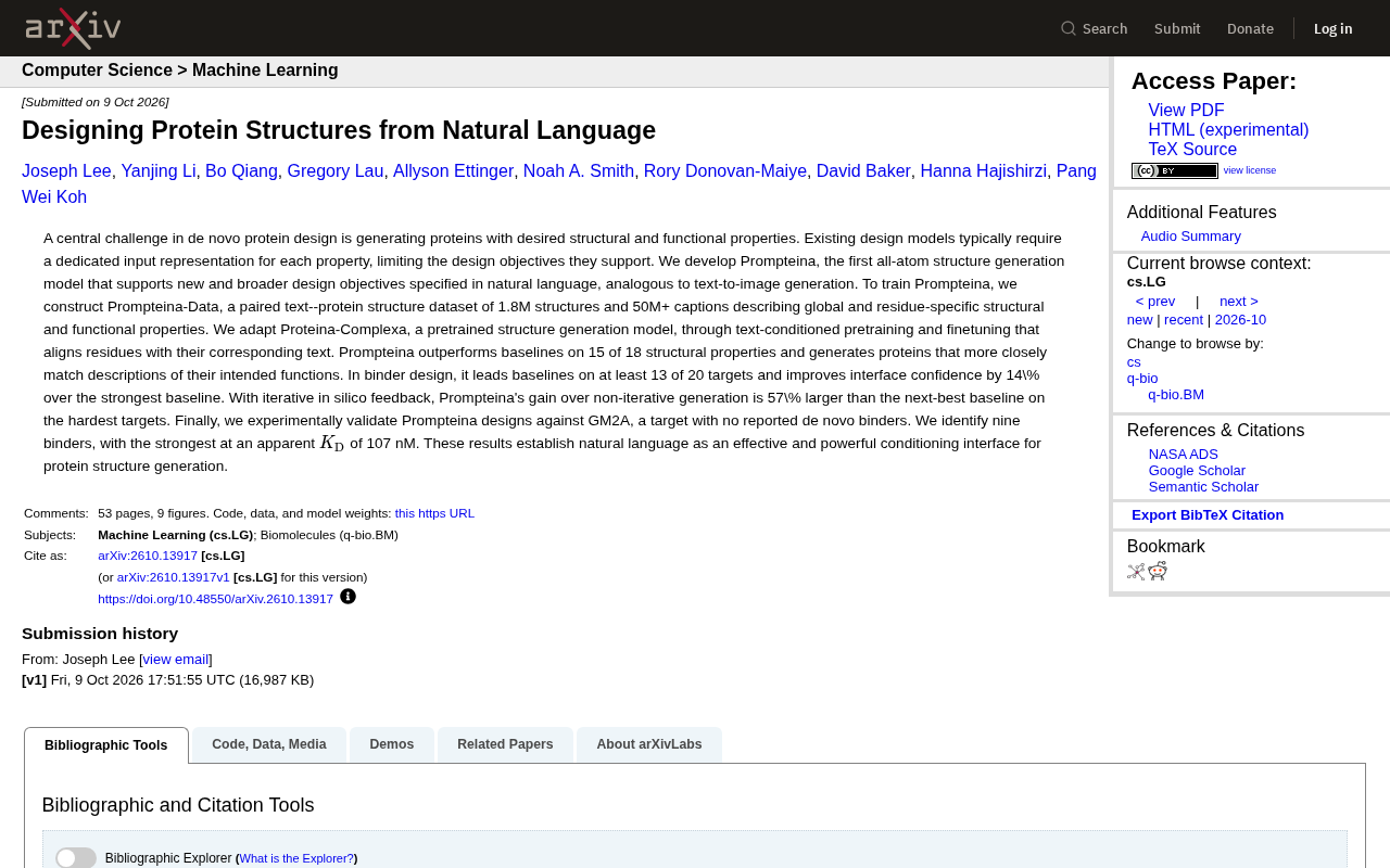 Prompteina: A Breakthrough in Designing Protein Structures from Natural Language