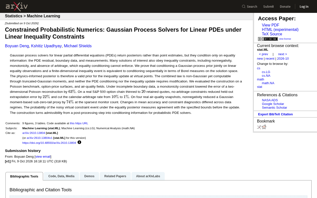 Constrained Probabilistic Numerics Research