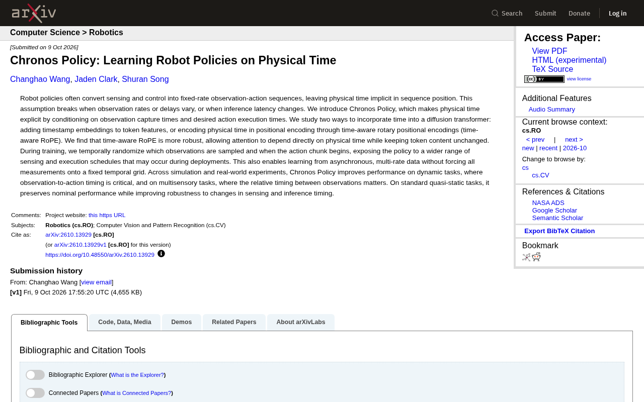 Chronos Policy: Teaching Robots to Perceive Real Physical Time