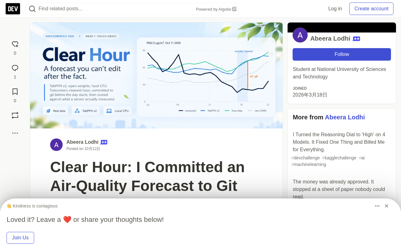 Predicting Air Quality with TabPFN: An Honest "Failed" Pre-registered Experiment