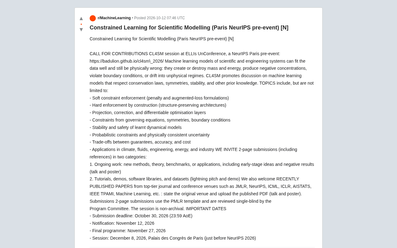 约束学习如何让科学建模更靠谱:CL4SM研讨会前瞻