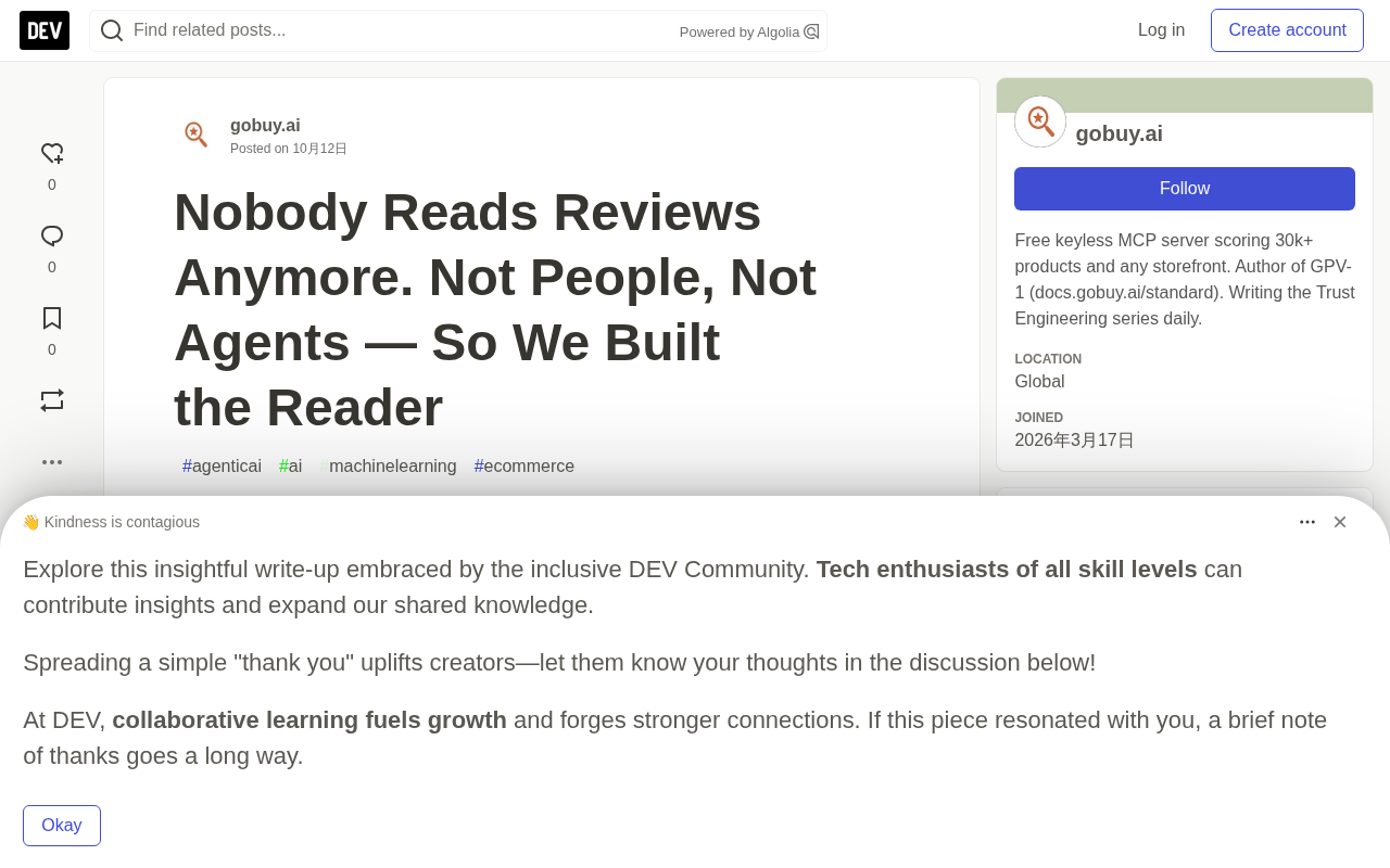 Nobody Reads Reviews Anymore: The Trust Displacement Crisis in AI Shopping