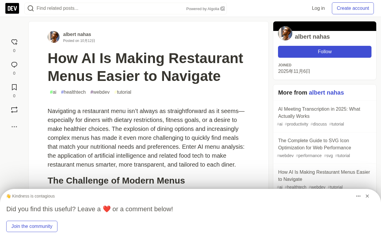 How AI Is Reshaping Restaurant Menus: From Ingredient Recognition to Smart Recommendations