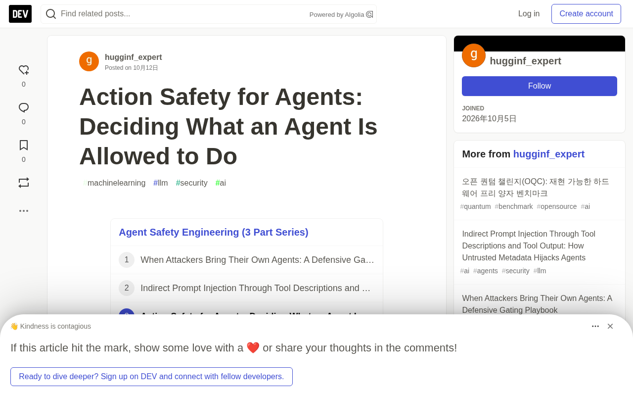 Action Safety for AI Agents: Deciding What They're Allowed to Do
