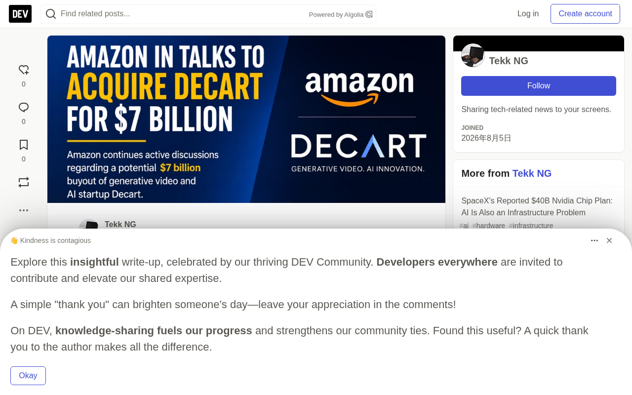 Amazon's Reported $7B Decart Deal: More Than Just Generative Video