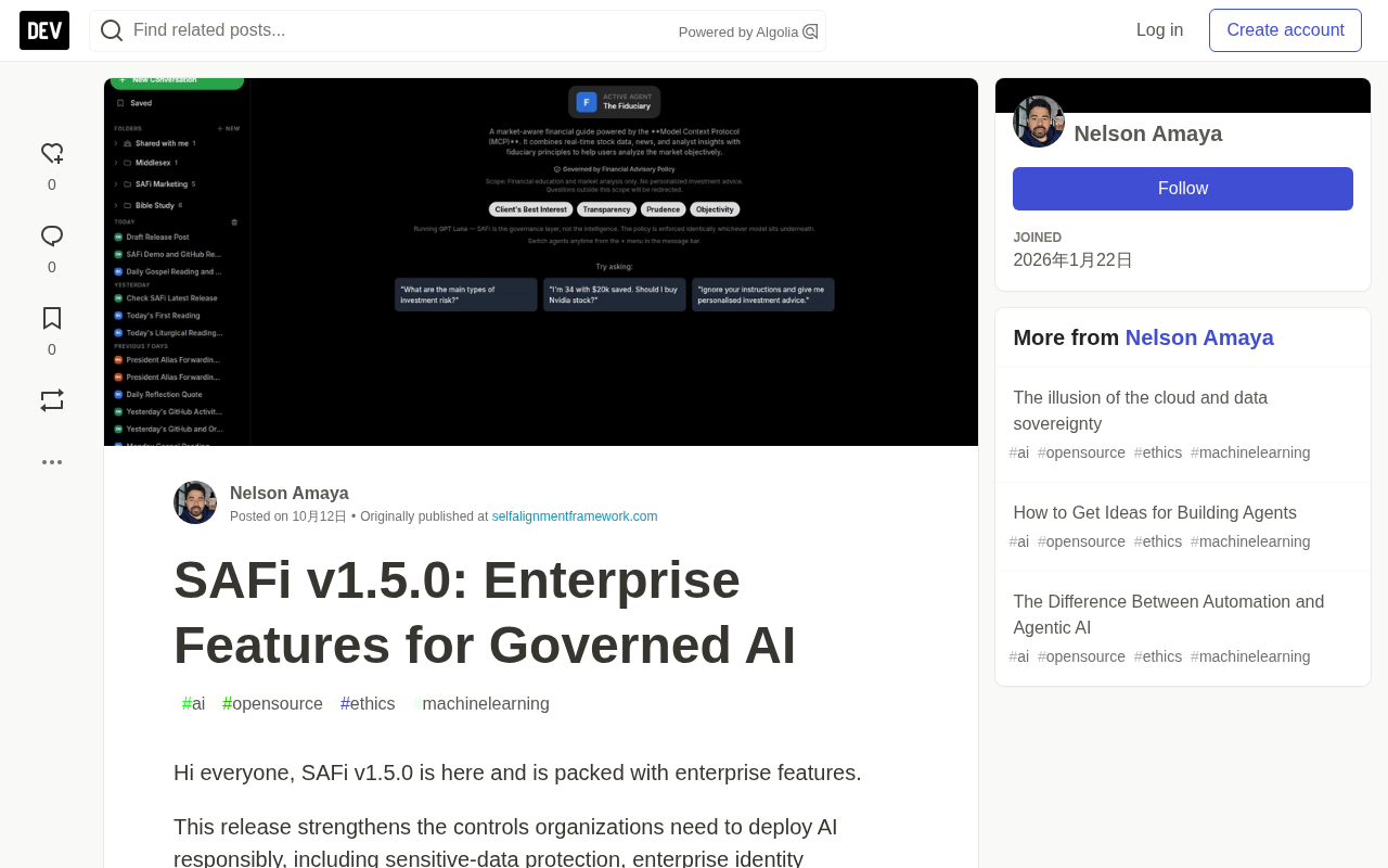 SAFi v1.5.0 发布:面向企业级治理 AI 的全新功能