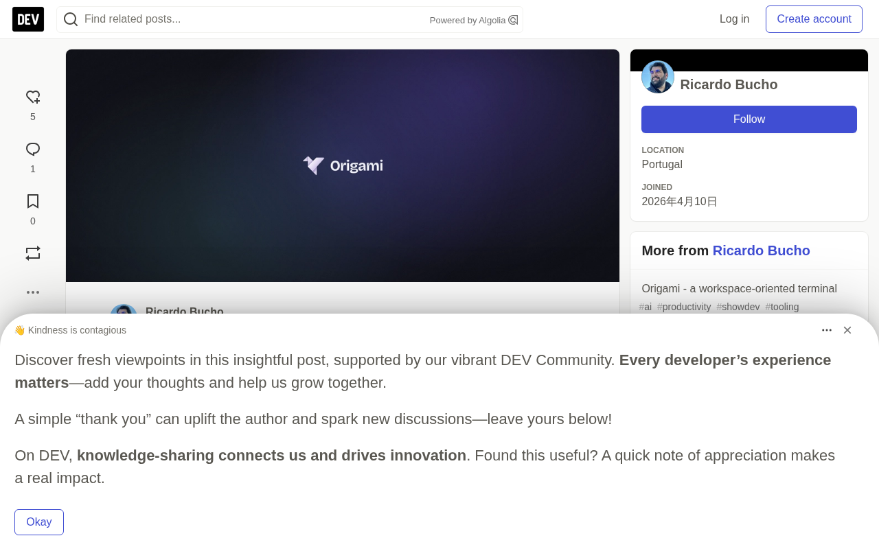 Origami: Unifying Dev Tools and AI Agents into a Single Workspace