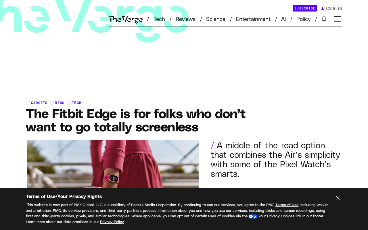 Fitbit Edge 发布:屏幕极简主义者的新选择