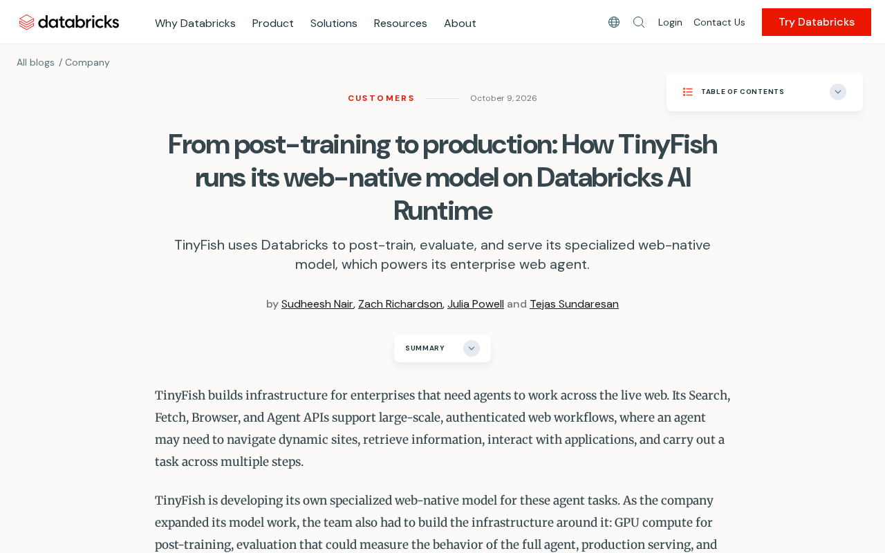 TinyFish: The Full Pipeline from Post-Training to Production Deployment for Web-Native Models