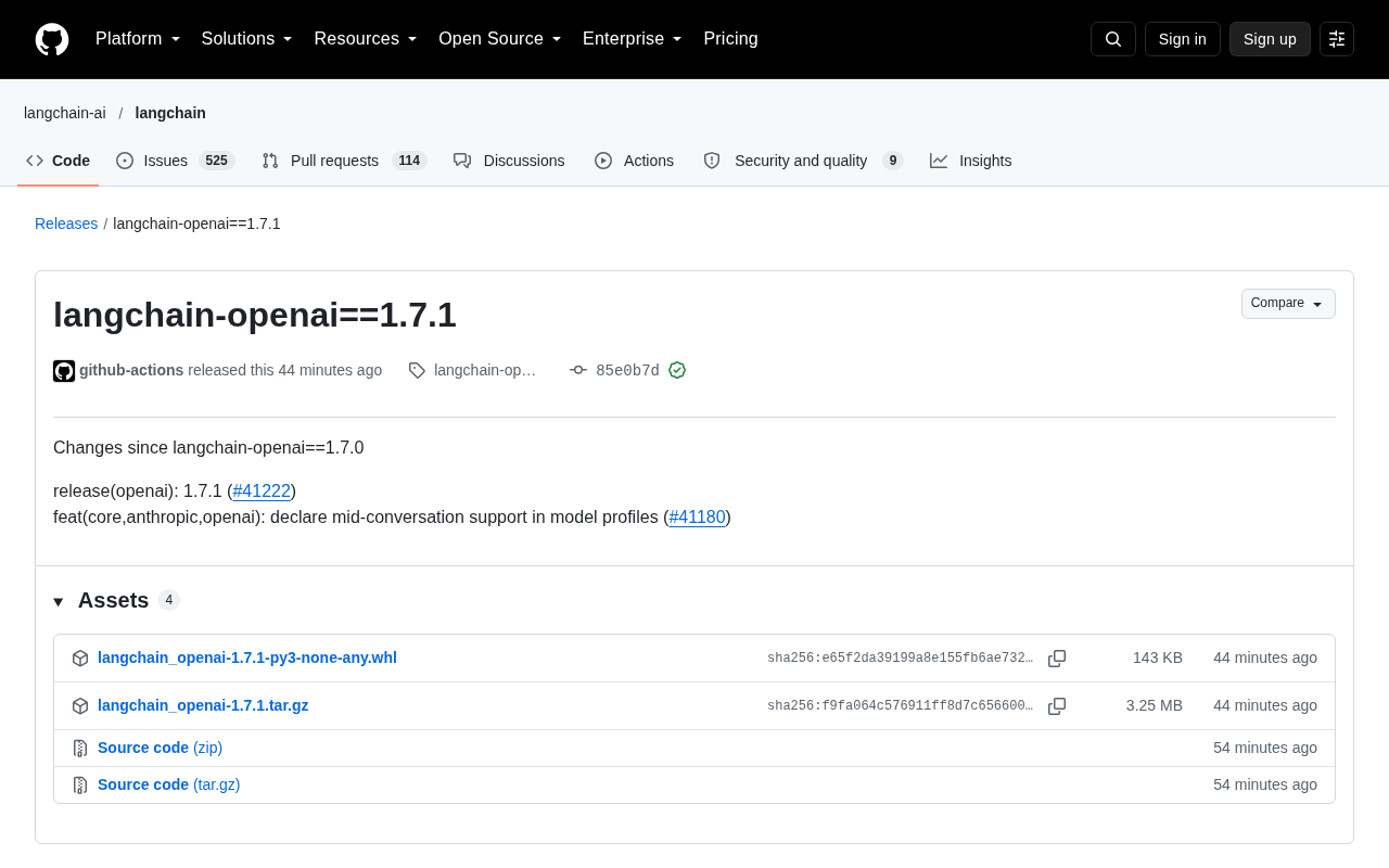 LangChain-OpenAI 1.7.1 发布:新增对话中途插话能力