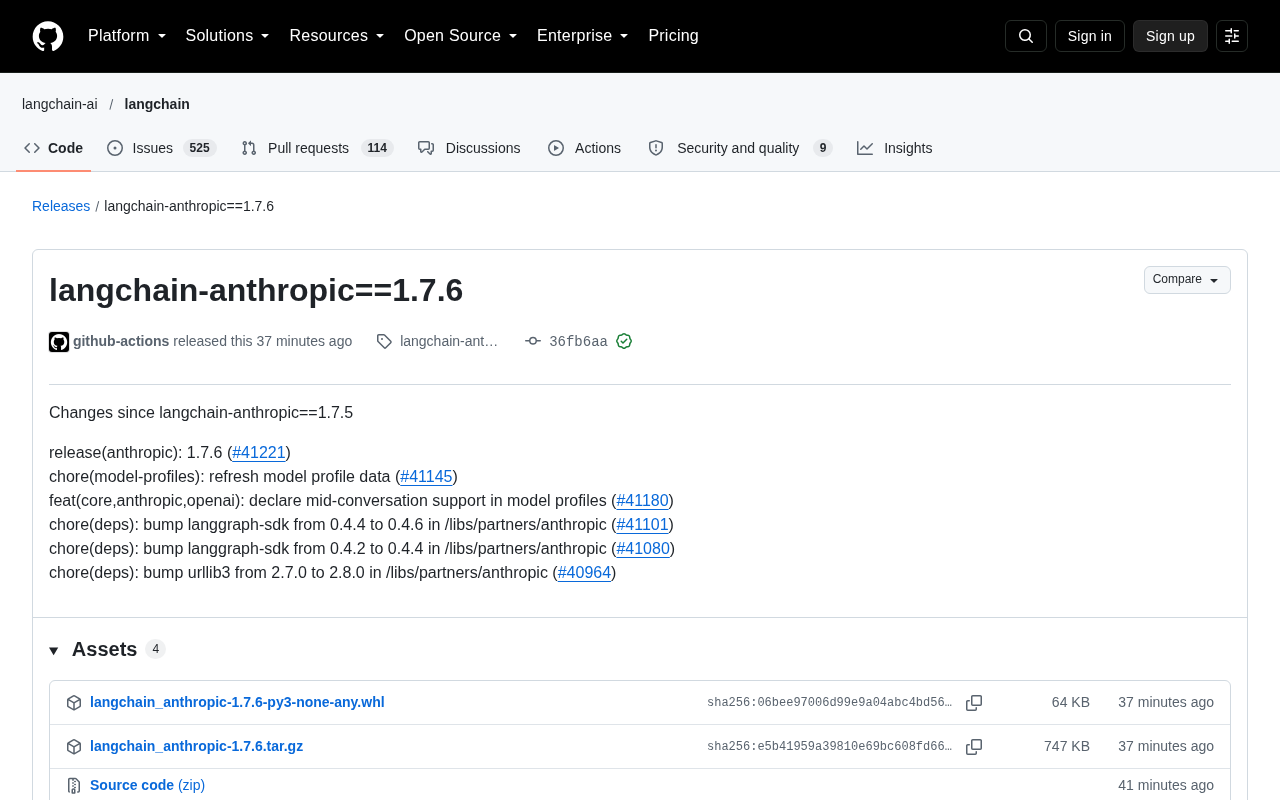 langchain-anthropic 1.7.6 Released: Model Profiles Now Declare Mid-Conversation Capability
