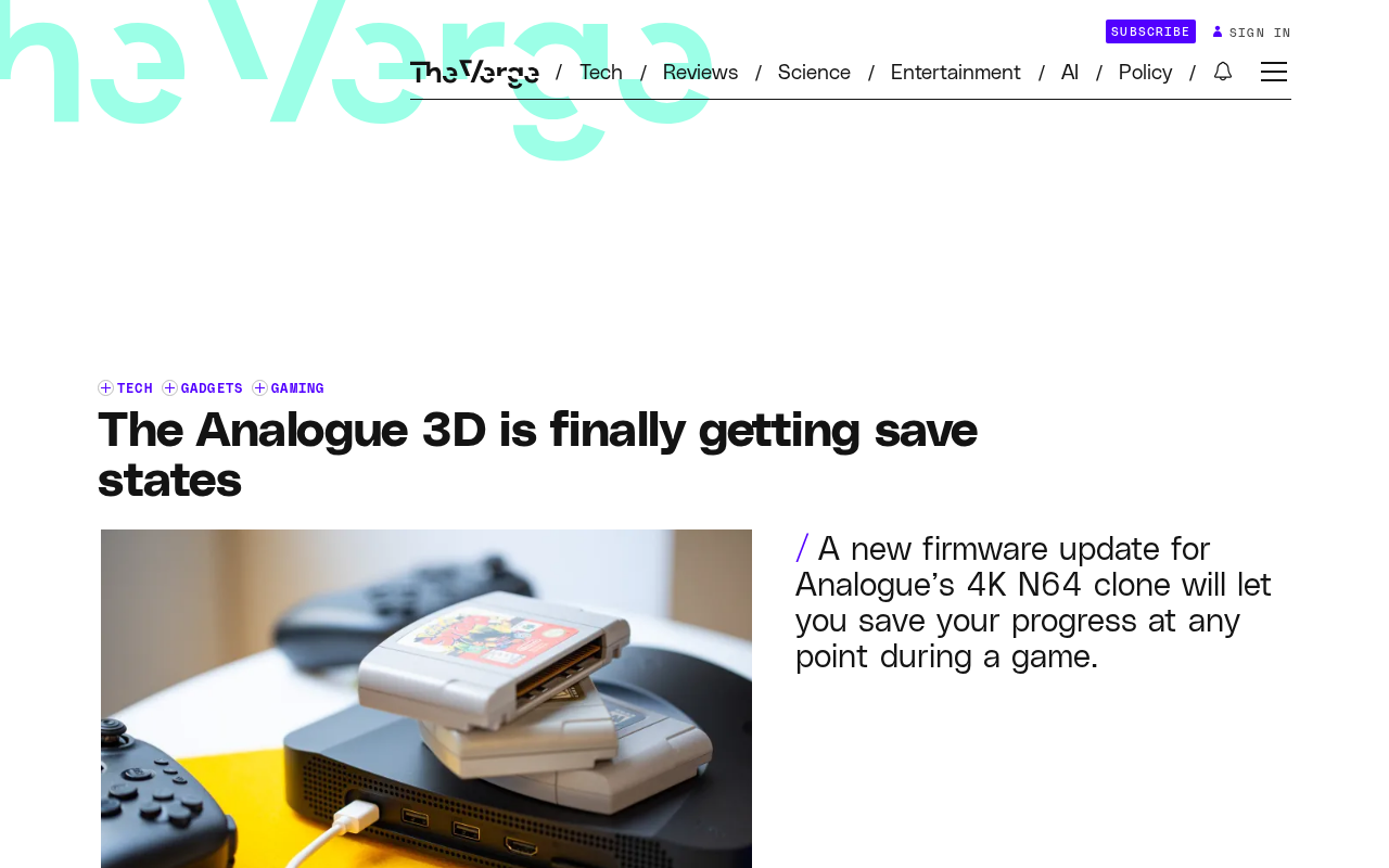 Analogue 3D Firmware Update Adds Memories Save States: A Major Upgrade for the FPGA Retro Console Experience