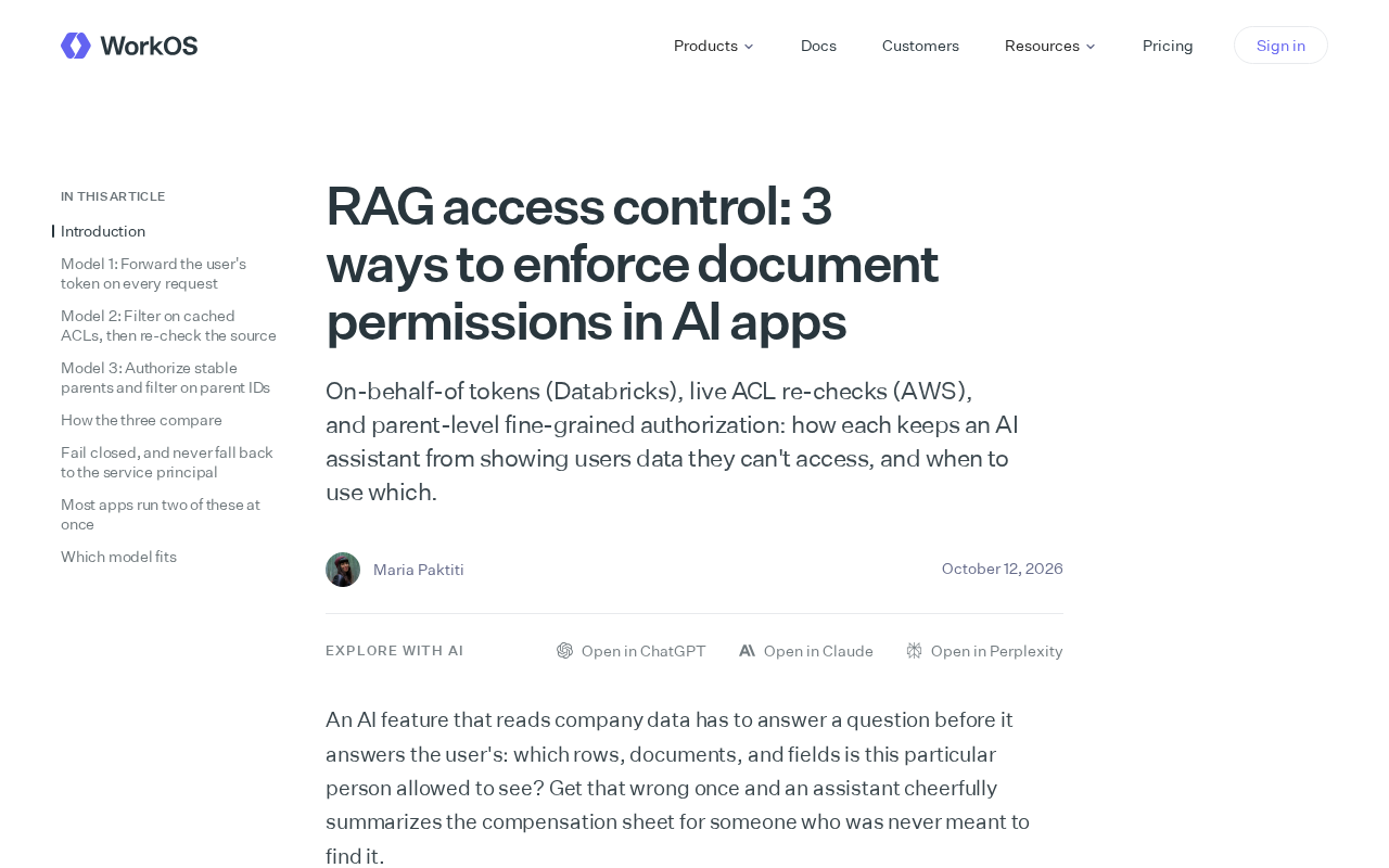 RAG访问控制:AI应用中强制执行文档权限的3种方法
