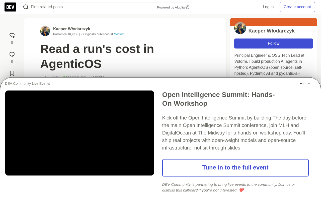 How AgenticOS Tracks Agent Run Costs by Task