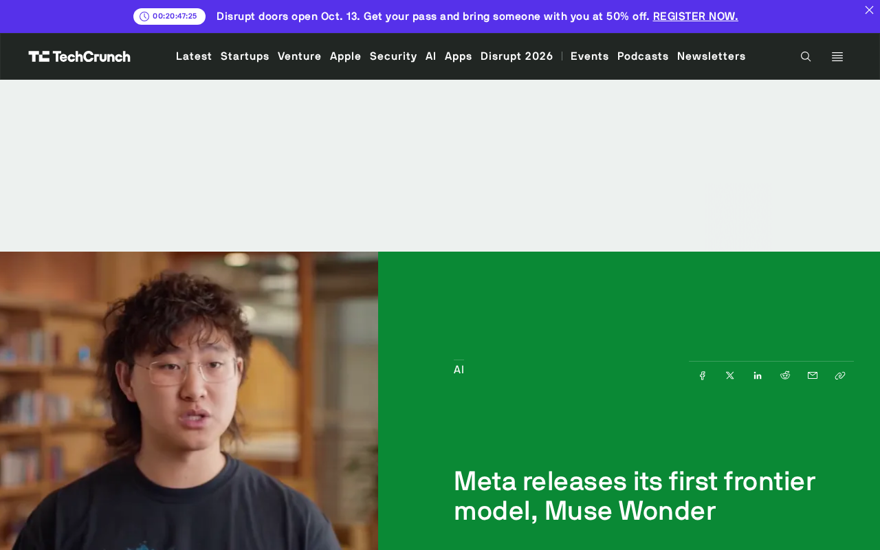 Meta Releases Its First Frontier Model, Muse Wonder