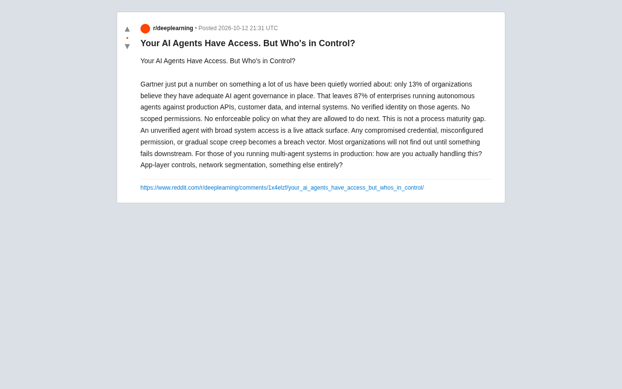 Gartner数据警示:87%企业AI Agent治理缺位,访问权限谁来管?