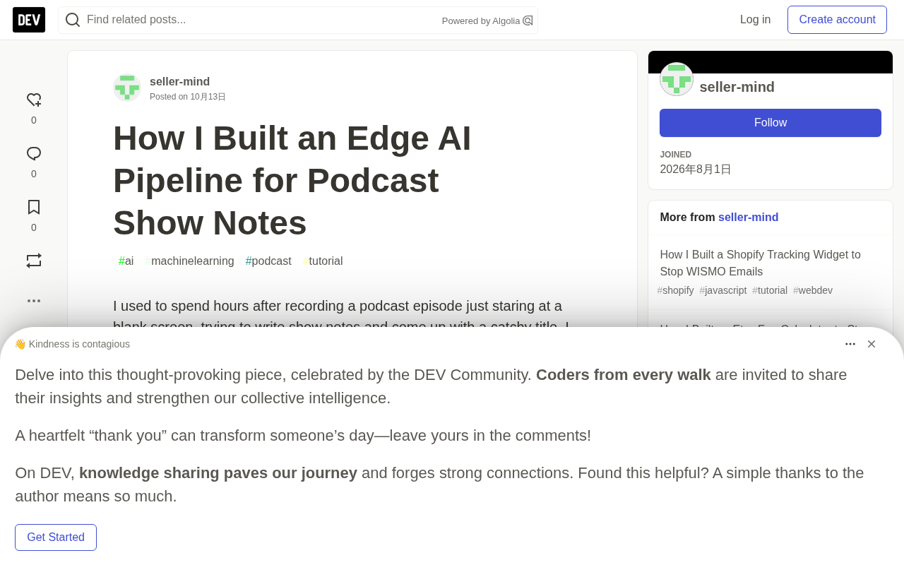 Building a Podcast AI Pipeline with Cloudflare Workers: Edge Inference in Practice