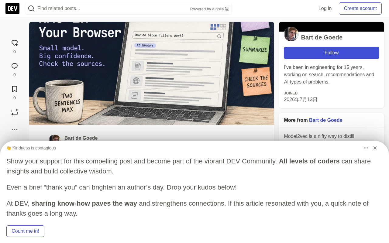Running RAG in the Browser: Field Tests and Reflections on Small Language Models