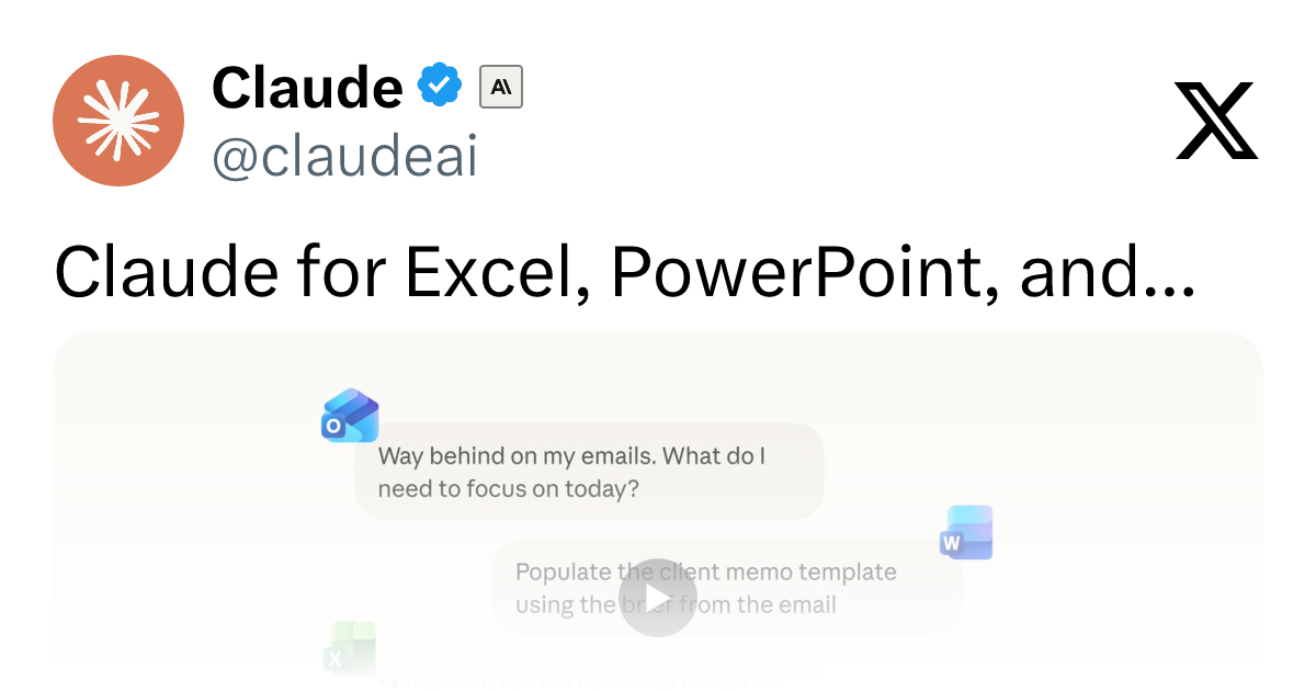 Claude Comes to Office: Excel, PowerPoint, and Word Now Generally Available