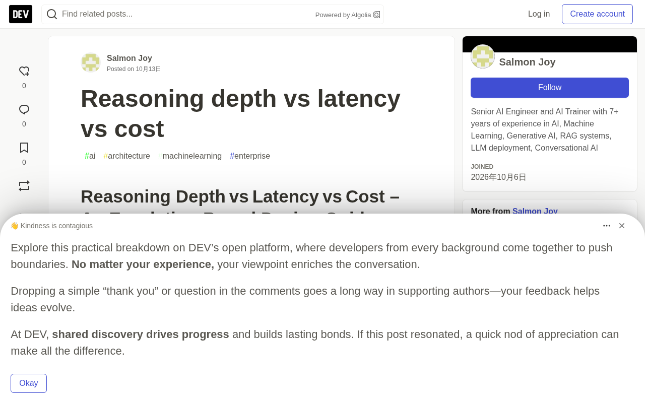 Reasoning Depth, Latency, and Cost: A Design Guide Based on Escalation-Based Routing