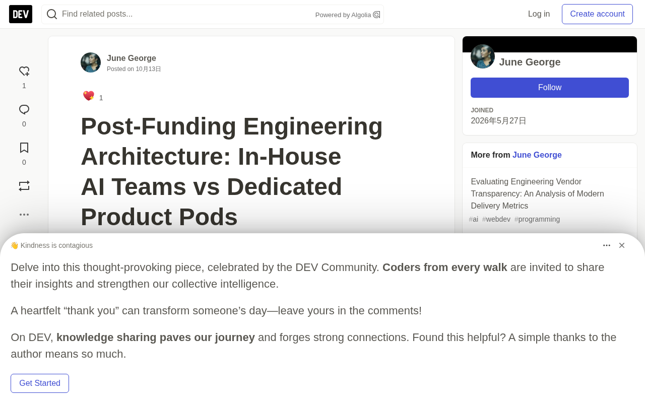 Post-Funding AI Engineering Architecture: Build an In-House AI Team or a Dedicated Product Pod?