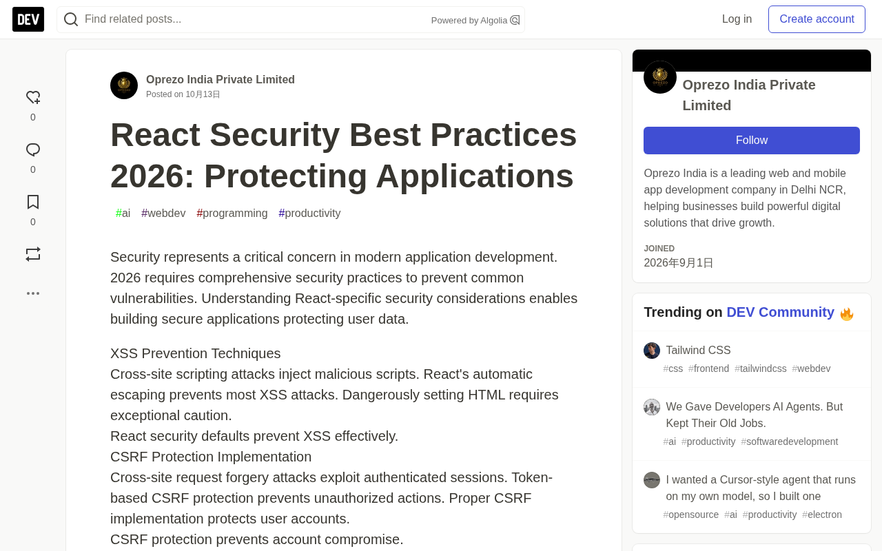 React Security Best Practices: The Complete Guide to Preventing Common Vulnerabilities in 2026