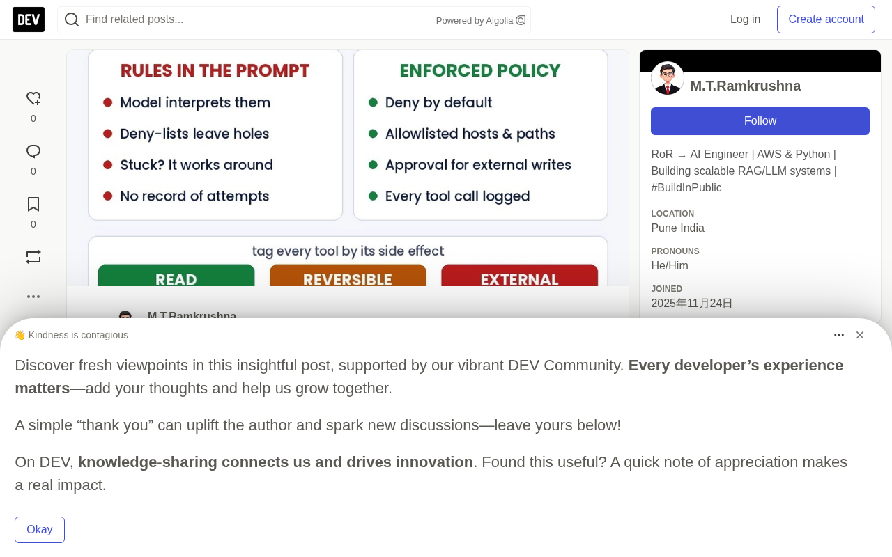AI Agent Permissions Don't Belong in the Prompt: Lessons from Anthropic's Unintended-Actions Report