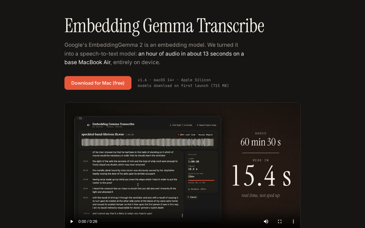 One Hour of Audio Transcribed in Just 13 Seconds on a MacBook Air