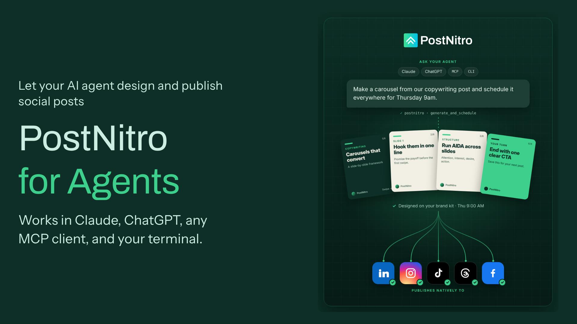 PostNitro for Agents:让AI智能体设计并发布社交帖子
