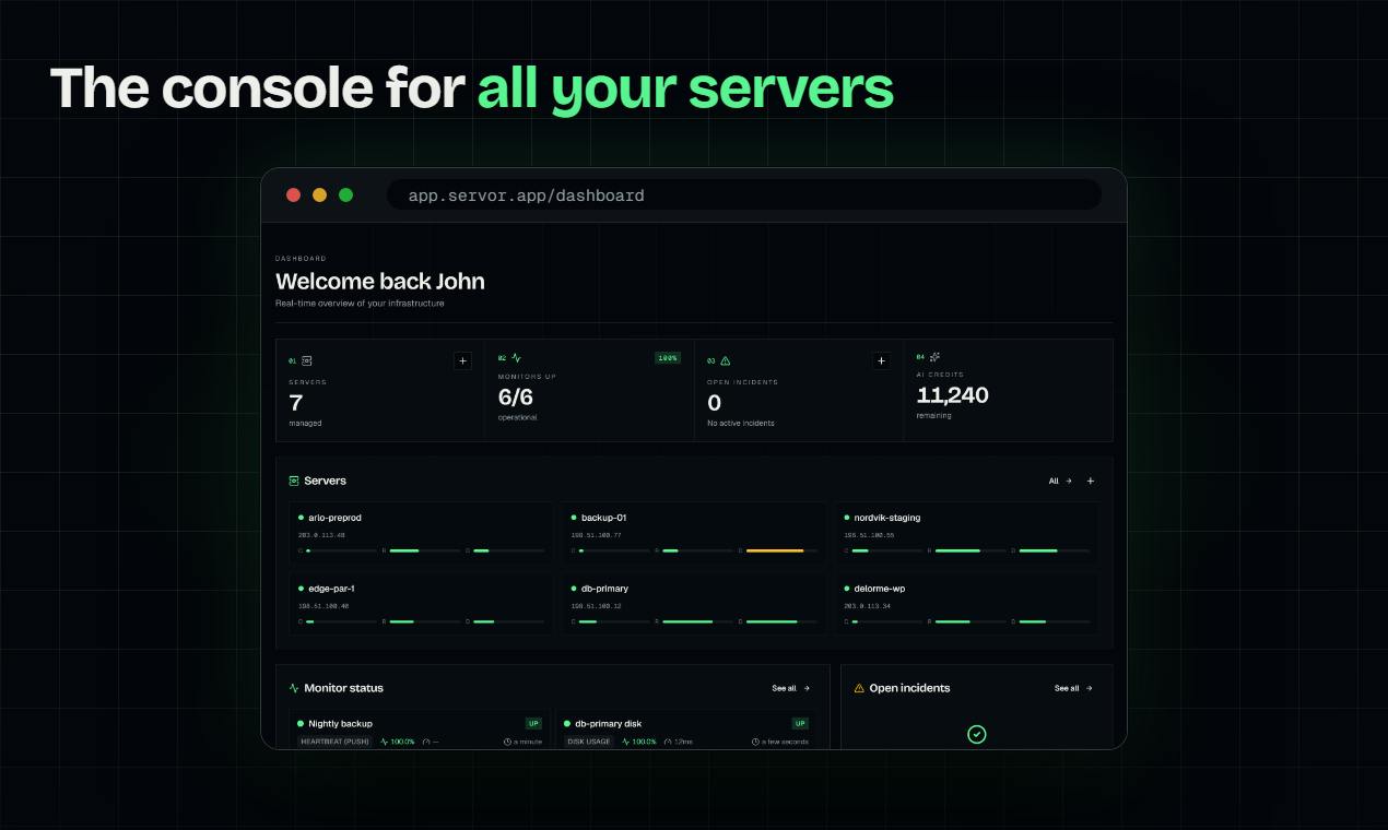 Servor: One Console to Handle All Your Server Ops and Monitoring