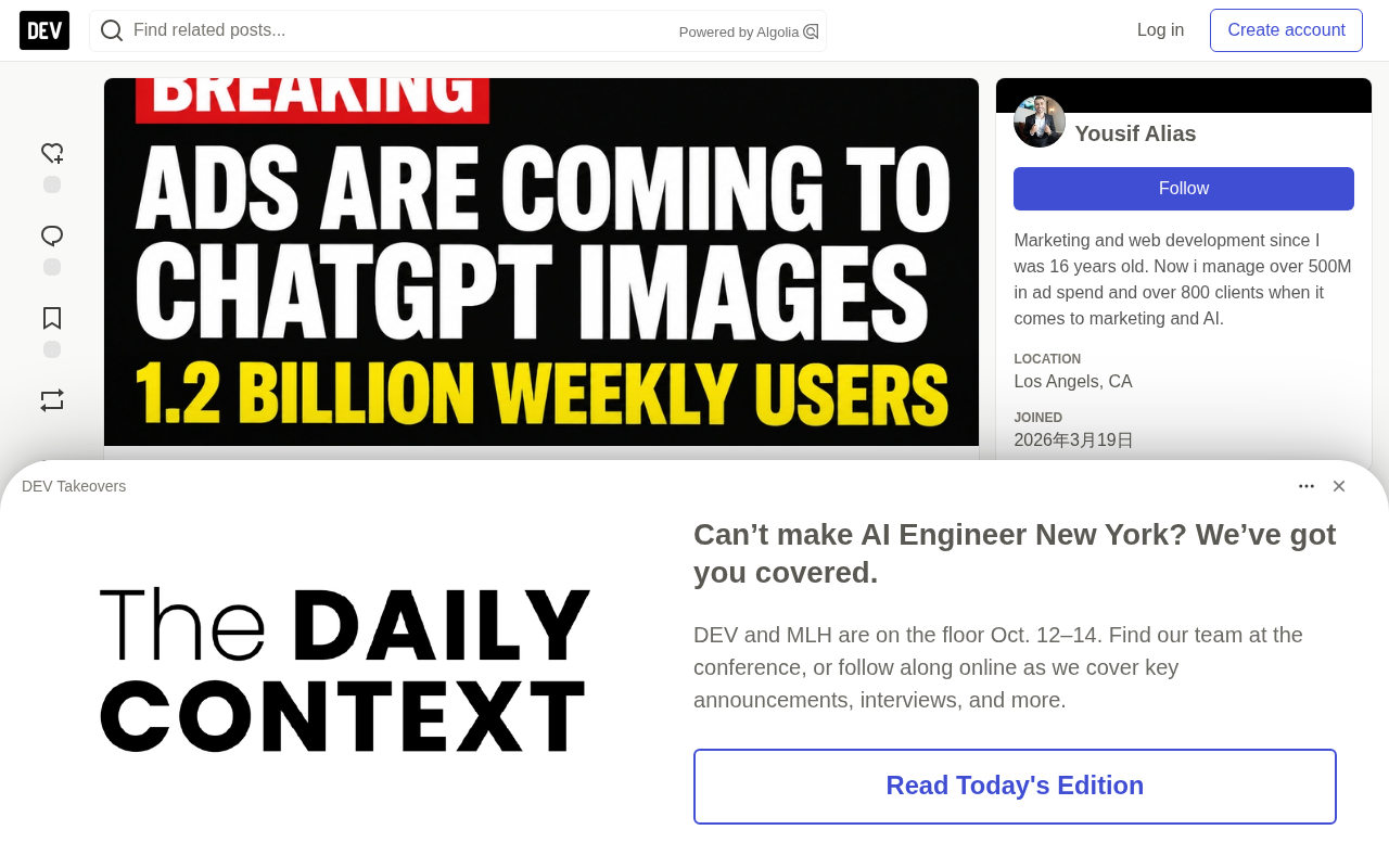 OpenAI Places Ads Inside ChatGPT Image Generator: The New AI Advertising Battleground