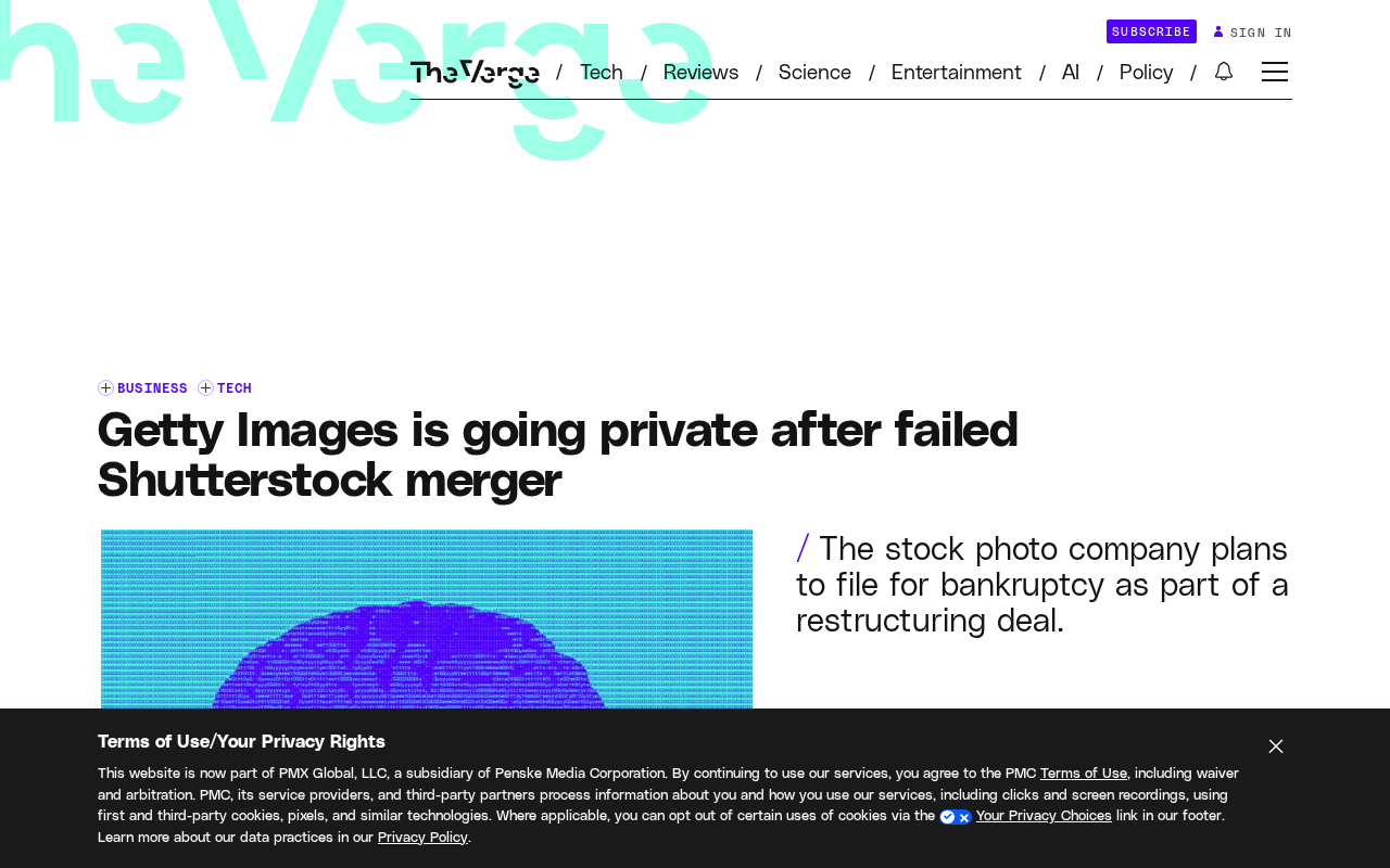 Getty Images合并失败后拟破产私有化
