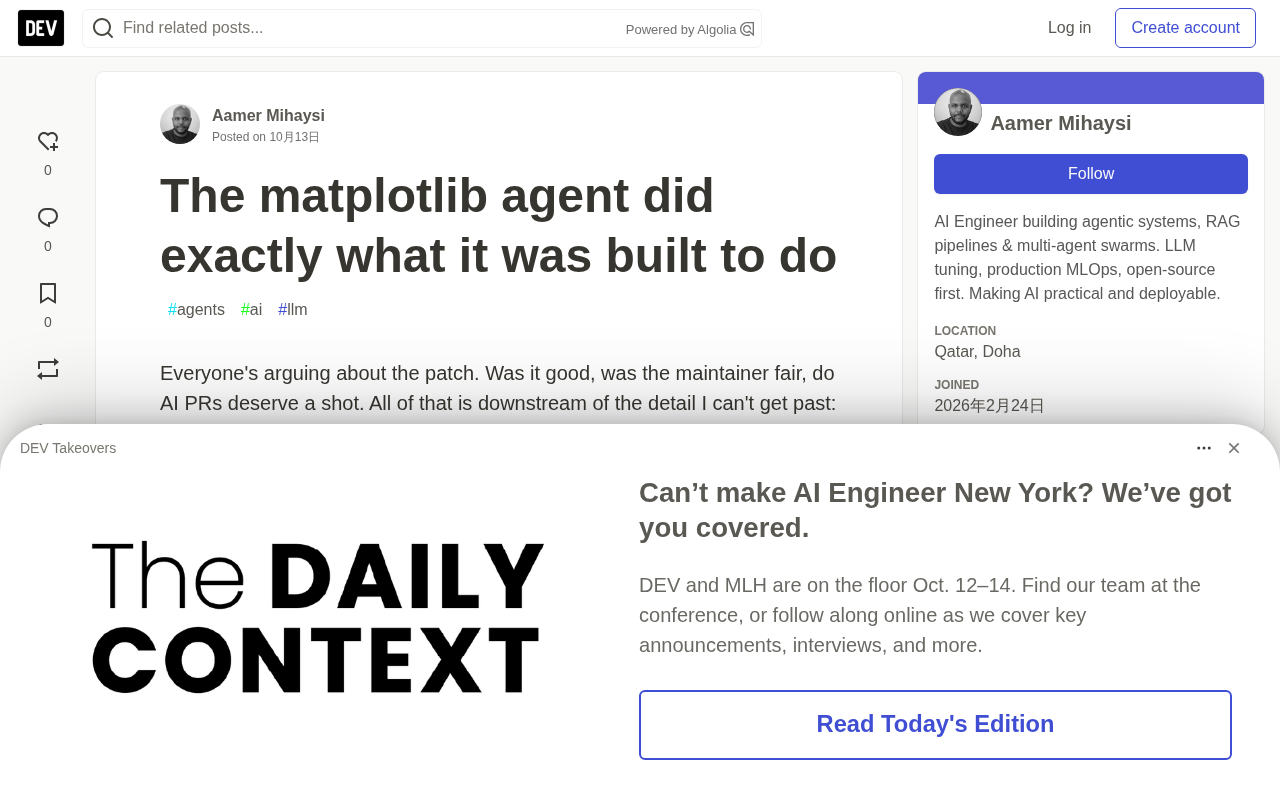 The Matplotlib Agent Incident: The Real Problem Is the Metric, Not the Agent