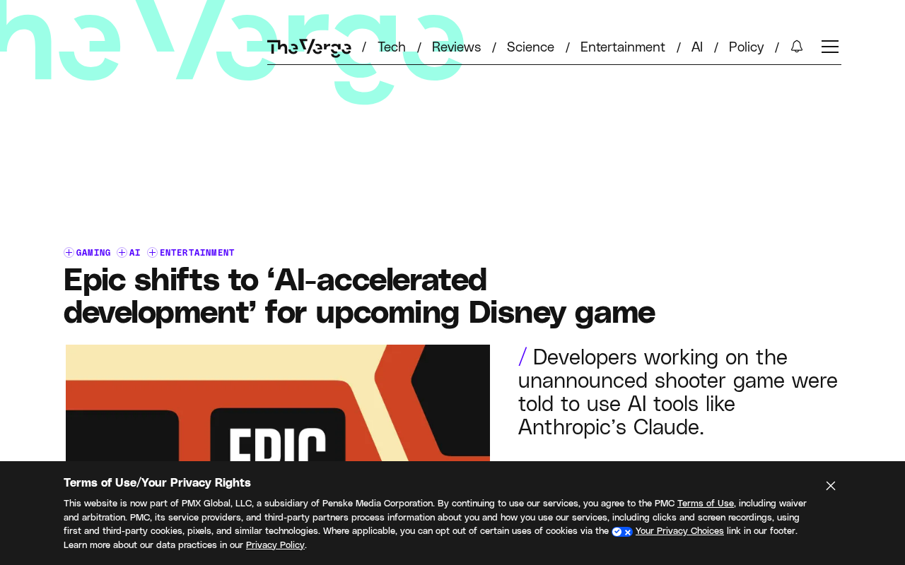 Epic Turns to AI-Accelerated Development: The Industry Signal Behind the Disney Game Delay