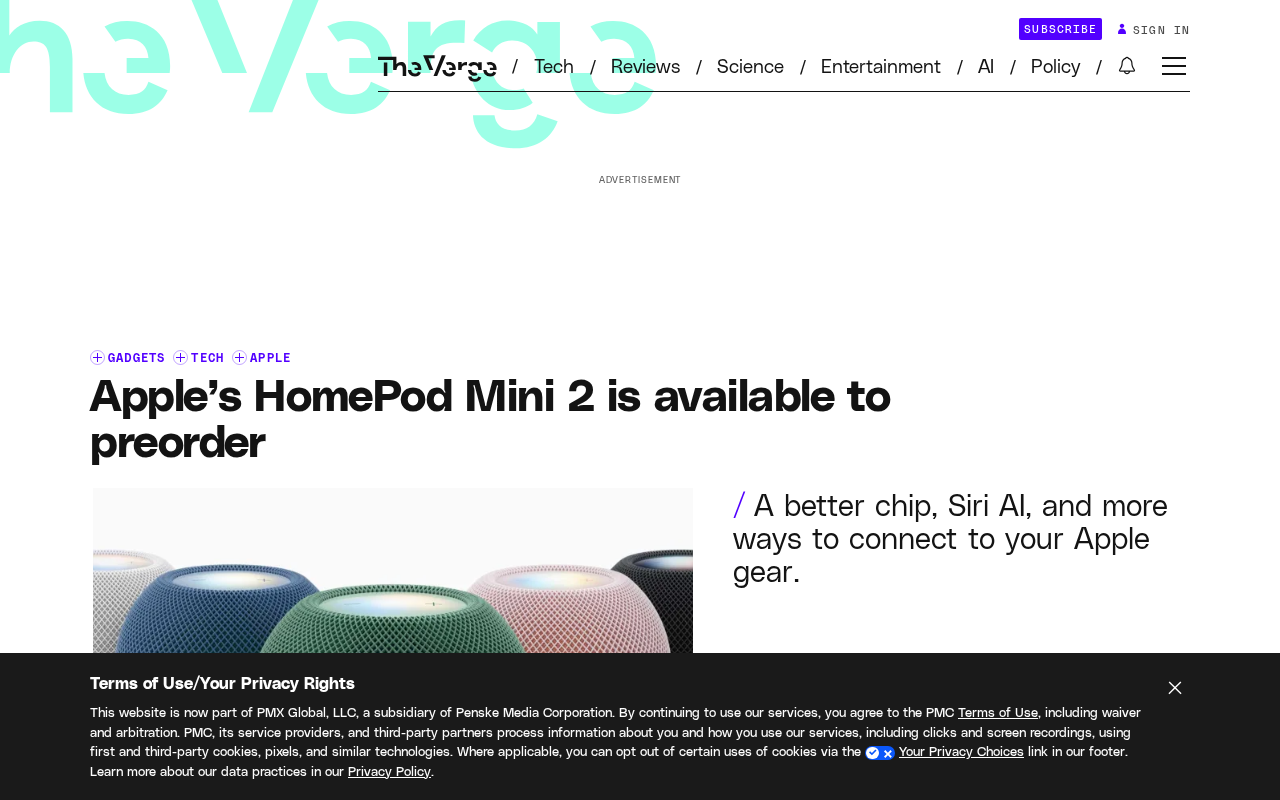 苹果HomePod Mini 2开启预售:搭载S10芯片