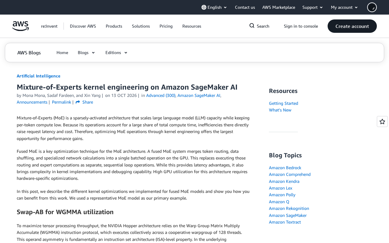 MoE Kernel Engineering Optimization Practices on Amazon SageMaker AI