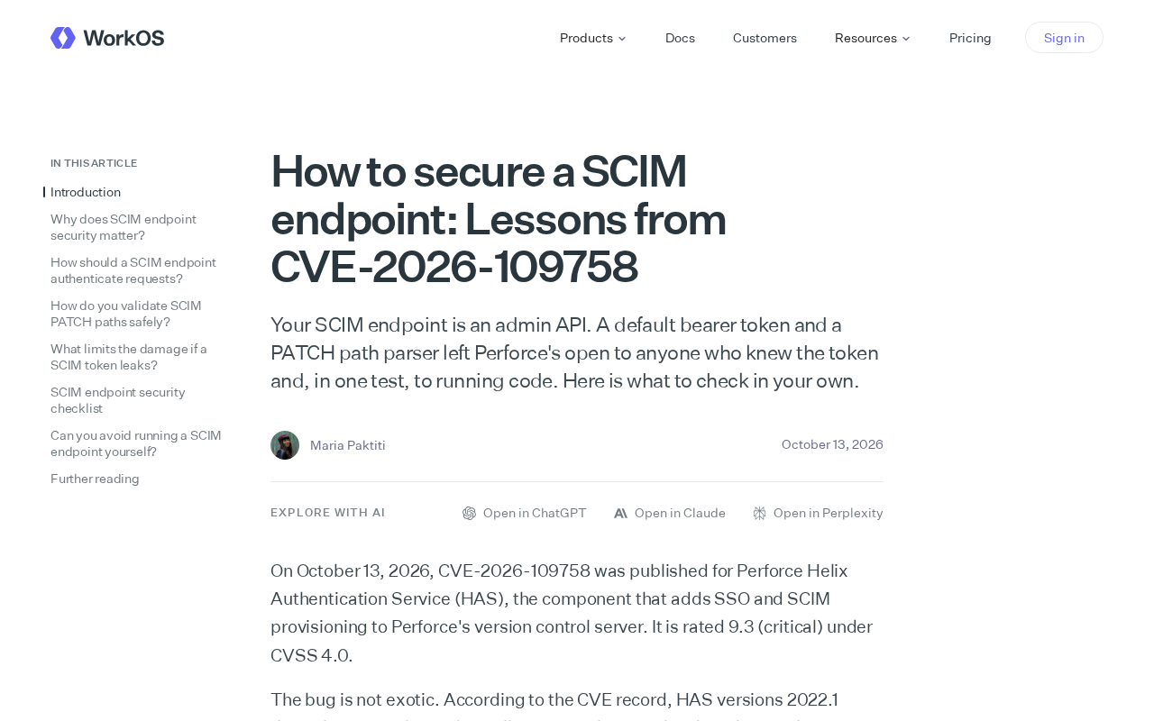 SCIM Endpoint Security Lessons: Admin API Protection Through CVE-2026-109758