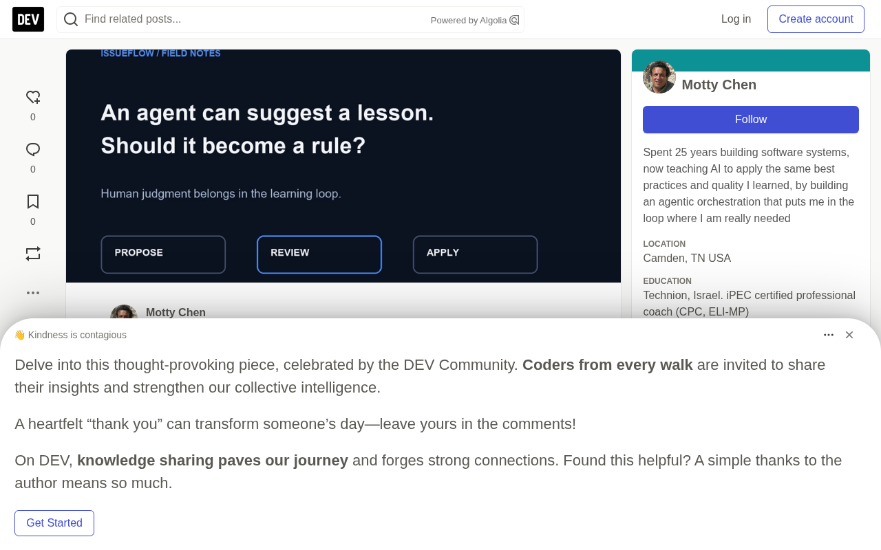 Should Agent Lessons Become Permanent Rules?