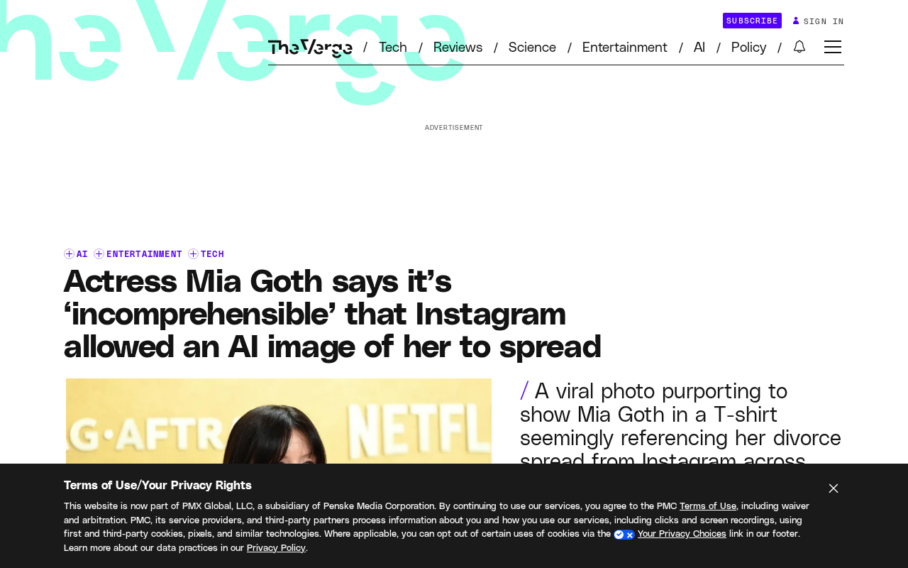 Mia Goth Blasts Instagram for Letting AI Fake Run Rampant: Even Verified Accounts Can't Escape AI Forgery
