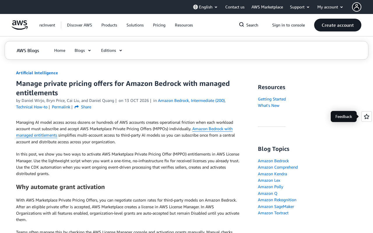 Amazon Bedrock Private Pricing Bulk Entitlement: Script and CDK Automation Approaches