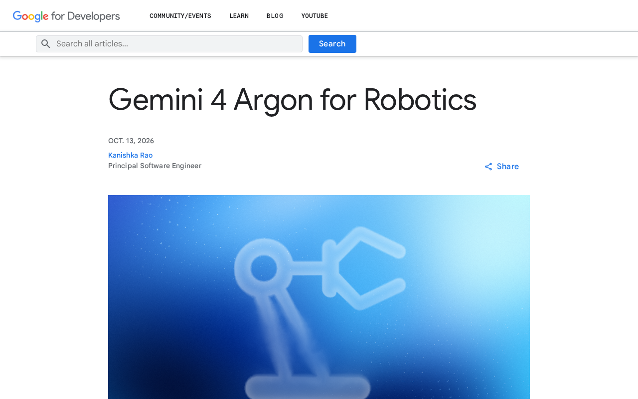 Gemini 4 Argon for Robotics: Google AI's New Move in Embodied Intelligence