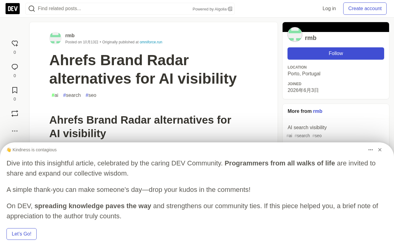 Ahrefs Brand Radar Alternatives: AI Visibility Diagnostic Tool OmniForce Compared