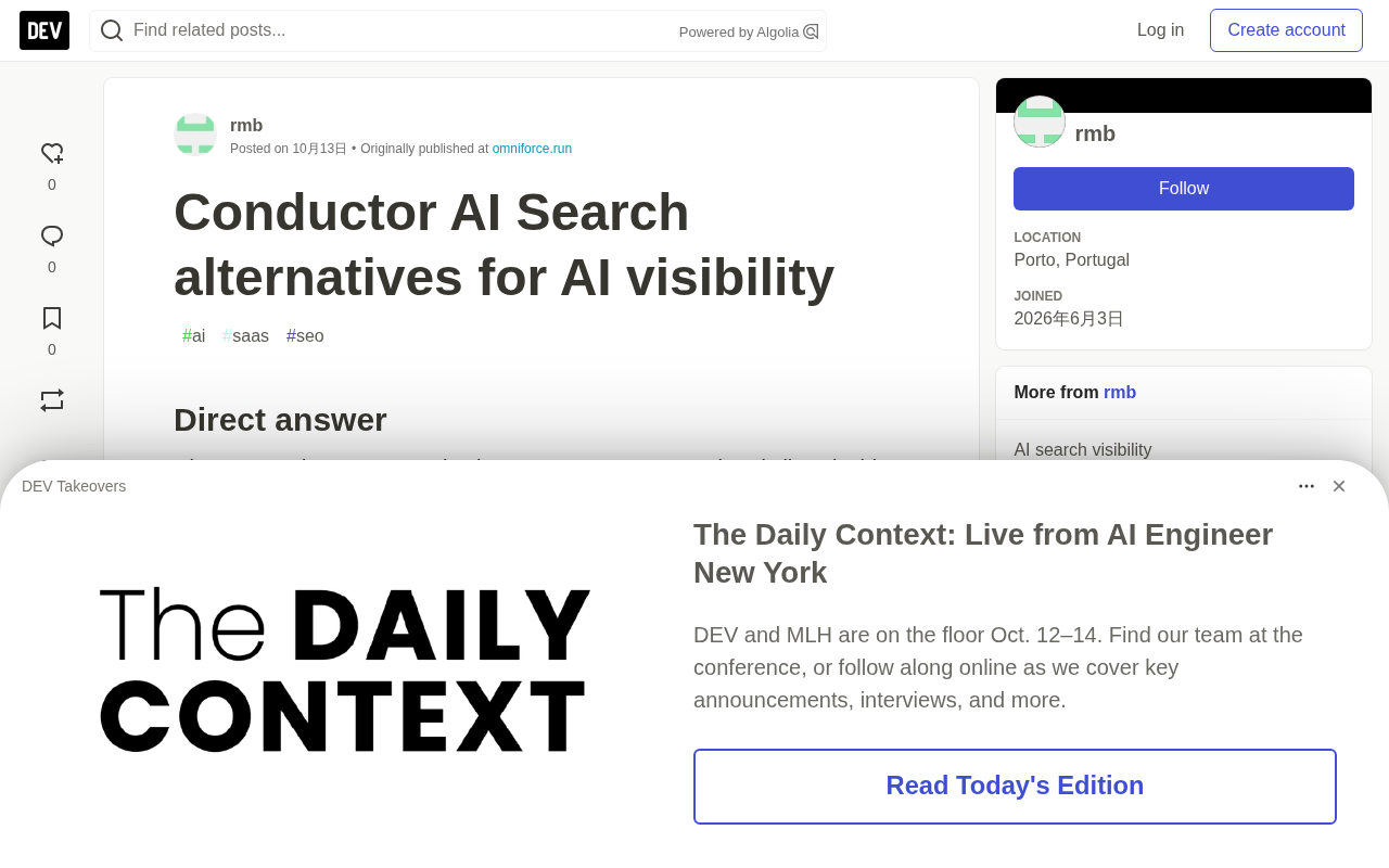 Conductor AI Search vs OmniForce: A Guide to Choosing AI Visibility Tools