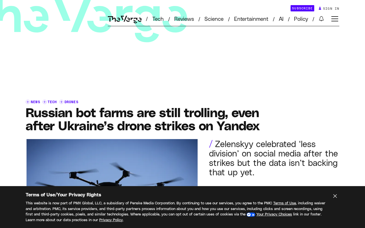 The Disinformation War in the Russia-Ukraine Conflict: Bot Farms Still Operating After Drone Strike on Yandex