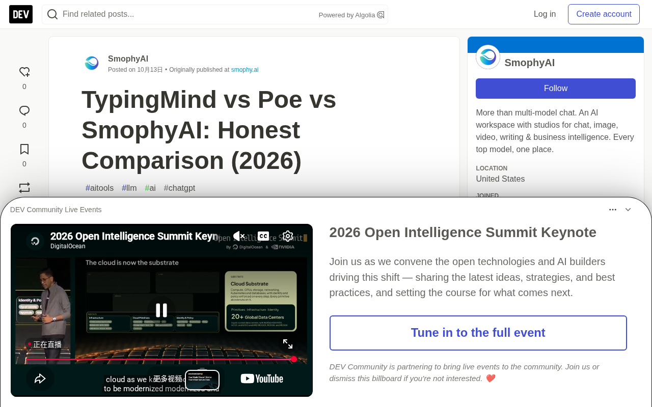 TypingMind vs Poe vs SmophyAI comparison