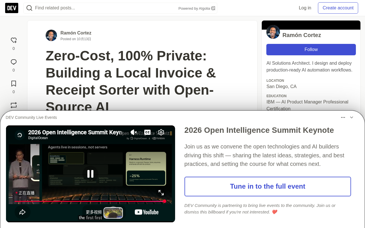 Zero-cost local invoice classification open-source solution